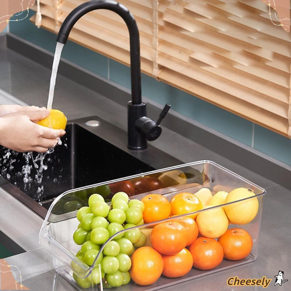 Thùng sắp xếp tủ lạnh CHEESELY, Hộp bảo quản thực phẩm tiết kiệm không gian, Bảo quản độ tươi Hộp đựng PP cấp thực phẩm Đồ dùng gia dụng