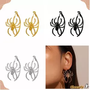 Bông tai nhện Halloween bằng hợp kim màu đen chất lượng cao