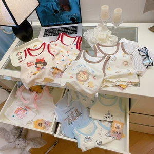 Cotton Nguyên Chất Hoạt Hình Áo Vest Trẻ Em Không Tay Bụng Hộp Bảo Vệ Hai Miếng 80-160 Kích Thước EGHI