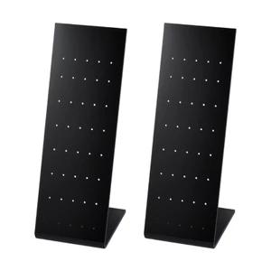 Yoo Black Acrylic L Shape Lip Nose Nhẫn trưng bày với nhiều lỗ khác nhau cho đinh tán