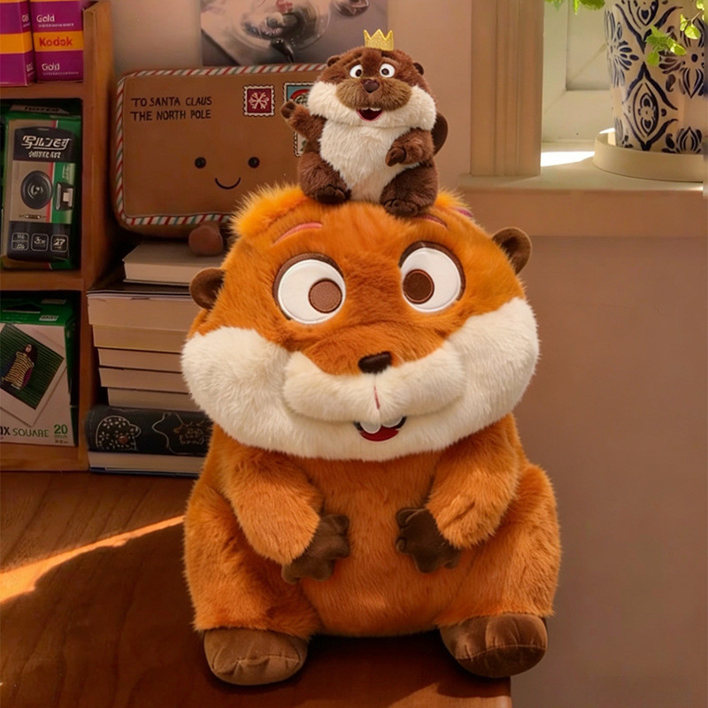 PF Hoppers Mabel King George Plushie Dễ Thương Beaver Cotton Sang Trọng Đồng Hành Búp Bê Gối Mềm