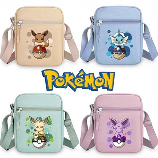Túi đeo vai in hình hoạt hình Pokémon, túi chéo vuông thời trang, du lịch đa năng