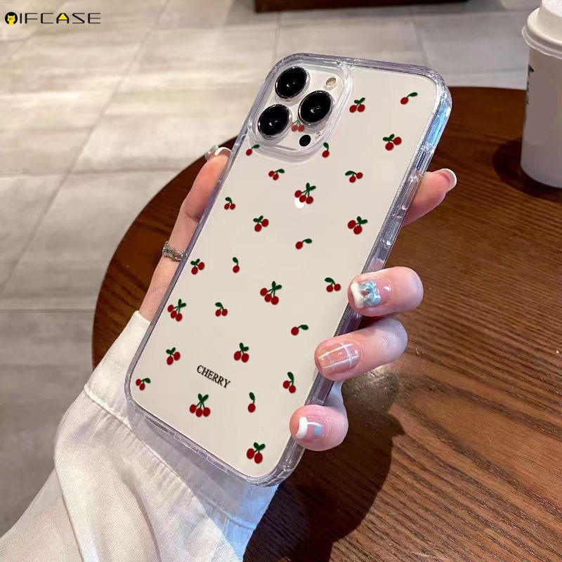 Dành Cho Xiaomi Poco X8 Pro Max F8 M7 Pro Ultra F7 C85 C75 C71 C65 C61 C55 C51 C50 C40 C3 5G 4G Vỏ Điện Thoại Dễ Thương Trái Cây Anh Đào Màu Đỏ Đơn Giản Trong Suốt Vỏ Mềm