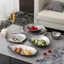 Thép không gỉ 304 Đĩa Ăn Không Đều Phong Cách Retro Bộ Đĩa Chuẩn Bị Rau Củ Lẩu Thịt Nướng Nhà Hàng Bộ Đồ Ăn Hình Đặc Biệt Khay OE
