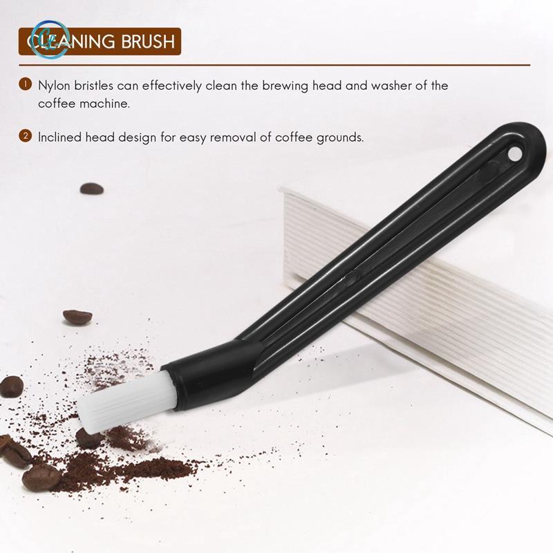 Bàn chải làm sạch máy pha cà phê Tay cầm bằng nhựa với bàn chải lông Nylon Bàn chải Espresso Dụng cụ làm sạch cà phê - Bộ 5