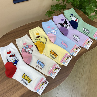 [Tất nữ oklife] [Phụ nữ nhập khẩu Dongdaemun kikiya Hàn Quốc] Tất ống giữa màu sắc tương phản bằng Cotton bốn mùa