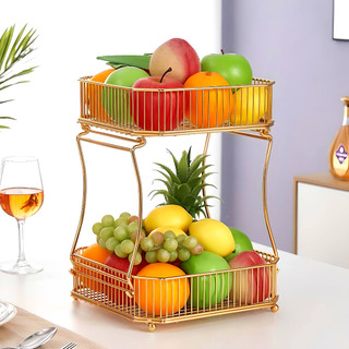 Chống Gỉ Sắt/kim LoạiGiá  2 TầngKệ Đựng Hoa Quả 2 Tầng Lớn, Đa Năng Bền Mắt Dễ Vệ Sinh Gia Đình