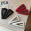 Kẹp Tóc YICA Bangs Chấm Bi Hình Tam Giác, Vải Cổ Điển, Phong Cách Ngọt Ngào