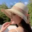 Mũ đi biển dệt rơm DARON, Mũ dệt viền lớn có thể gập lại di động, Mũ cưỡi ngựa rỗng bằng Cotton thoáng khí Mũ ngư dân mùa hè