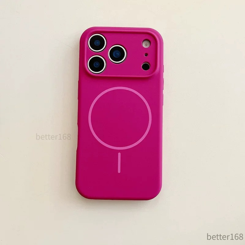 Ốp Lưng Silicone Nam Châm Cho IPhone 17 16 15 14 13 12 Pro Max Nhiều Màu Chống Sốc Bảo Vệ Camera Siêu Mỏng