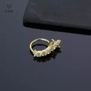1 Chiếc Nhẫn Đeo Mũi Đá Có Thể Điều Chỉnh Mũi Kẹp Bướm Mũi Nhẫn Trang Sức [Mina]