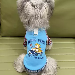 【Ready Stock】 Spring and Autumn Pet Clothes 2026 New Dog Cat Vest Plaid Printed Small Dog Clothing Dog Clothes 2qGS