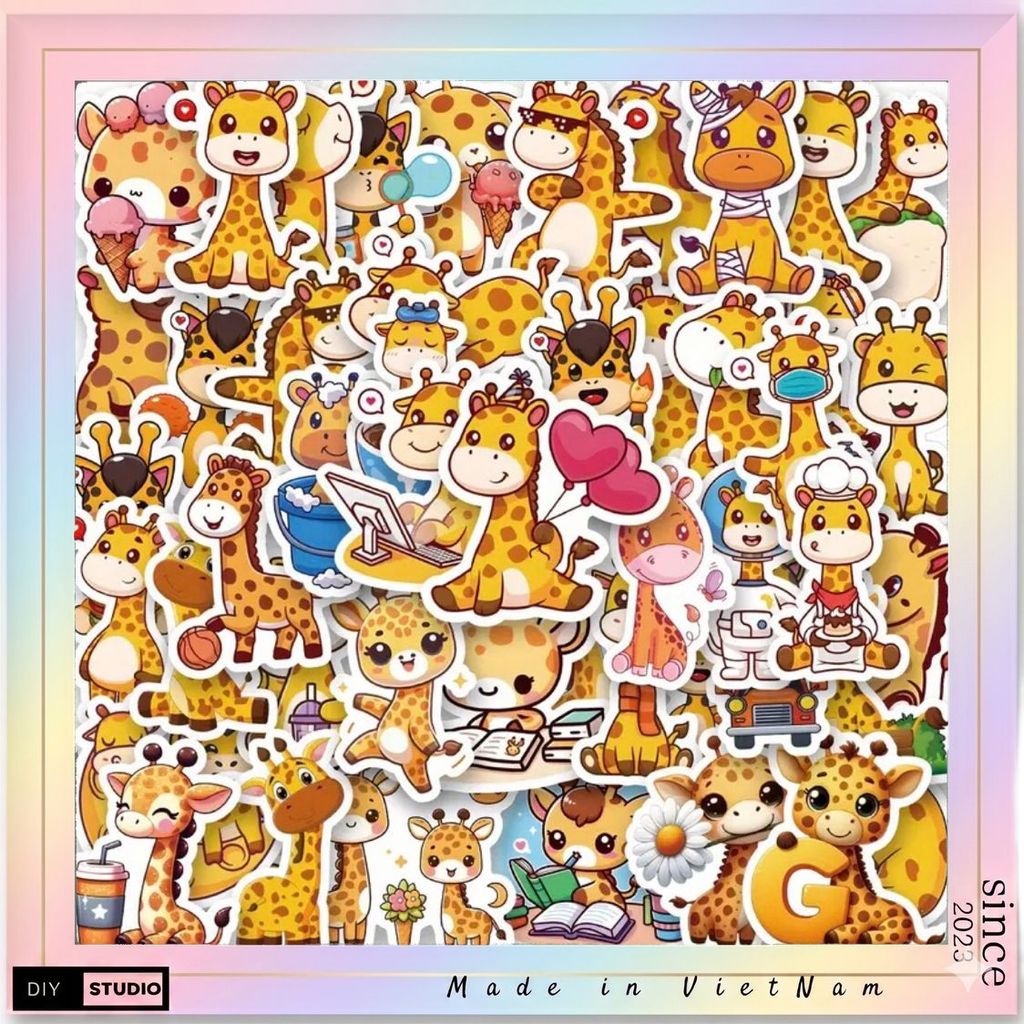 Set sticker bé hưu cao cổ vàng
