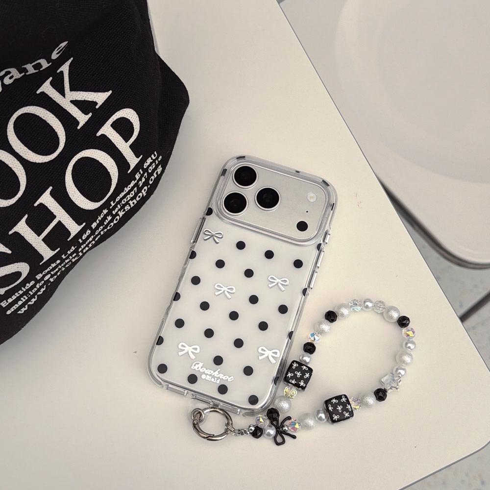 Ốp Lưng Cứng Tương Thích Với iPhone 13 14 14Pro 14ProMax 15 15Pro 15ProMax 16 16Pro 16ProMax 17 17Pro 17ProMax Vỏ Họa Tiết Nơ Bạc