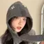 Mũ bảo vệ tai dệt kim casual hoa nhỏ, chống gió và ấm áp