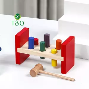 Đồ chơi búa gỗ Montessori cho trẻ em Huấn luyện động cơ tinh tế Bộ nhận thức màu sắc trò chơi cảm giác Đồ chơi giáo dục cho trẻ em tự kỷ [mới]