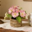 Cây trồng trong chậu Begonia nhân tạo Bó hoa giả có chậu dệt cho sân vườn ngoài trời trong nhà