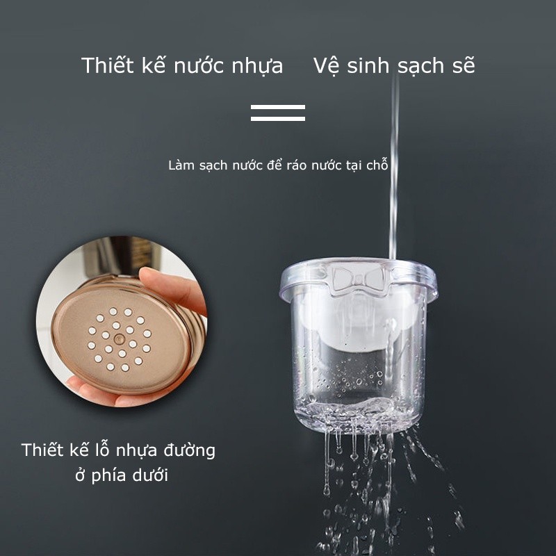 M7 Cốc gấu dán tường đựng bàn chải đánh răng, cốc gấu nâu đựng kem đánh răng MALAN
