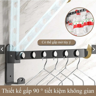 Giá Treo Quần Áo Thép Carbon - Gấp Gọn, Chịu Lực, Dán Keo Mạnh, Phù Hợp Phòng Nhỏ & Phòng Tắm