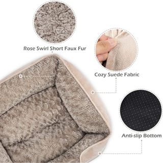 Giường cho chó lớn, Giường cho chó chỉnh hình chữ nhật, Giường Sofa cho thú cưng có thể giặt êm dịu mềm mại có thể giặt được với đáy chống trượt, dành cho chó nhỏ cỡ lớn vừa