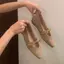 Giày TT Mary Jane Giày Nữ Mũi Vuông Khóa Dây Đeo Giày Nữ