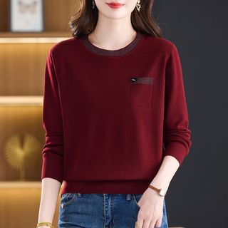 Dệt Kim Áo Len Rời Tay Dài Cổ Tròn Phong Cách Mới Cho Thu Đông