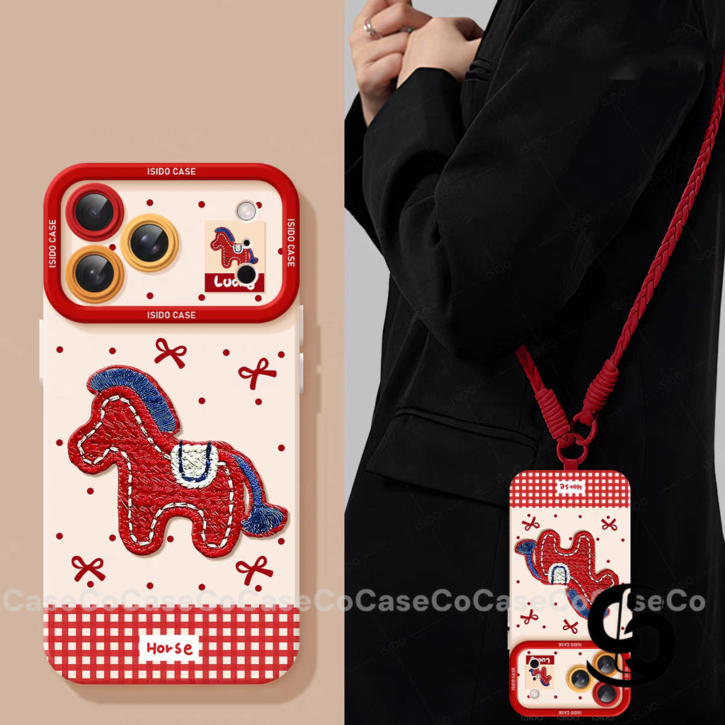 Vỏ Cho Oppo A60 A6 A5 Pro A3 A3X A12 A17 A38 A18 A58 A16 A57 A54 A78 A55 A15 A1K Ốp bảo vệ hình ngựa bập bênh dễ thương