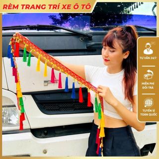 Rèm trang trí kính lái ô tô, xe tải, rèm thổ cẩm nhiều màu sắc