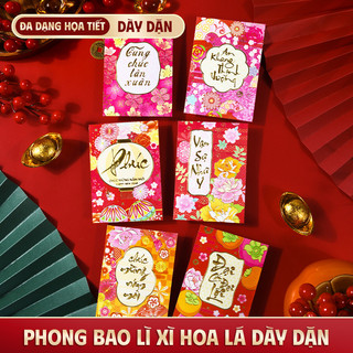 Bao lì xì năm mới thiết kế vui nhộn, họa tiết vật phẩm tài lộc truyền thống, set 36 bao lì xì đầy ý nghĩa