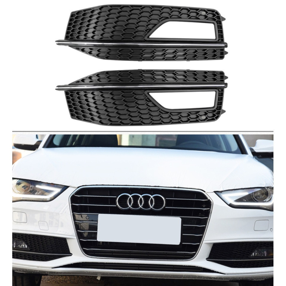 08-24 Audi A4L ban đầu sương mù khung đèn B8 B9 S4 tổ ong sương mù lưới tản nhiệt đèn sương mù che đáy lưới đáy đáy đáy