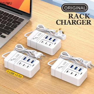 QIUWU EU UK Cắm 6 Cổng 35W Sạc USB PD Để Bàn Sạc Nguồn Cho Văn Phòng Gia Đình, Trường Học Du Lịch.