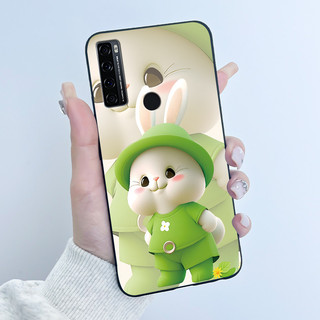 Dành Cho TCL 20 SE / TCL 20 XE Vỏ Sang Trọng Dễ Thương Tình Yêu Mèo Thỏ Màu Đen Ngộ nghĩnh Vỏ Điện Thoại Silicon Mềm Cho TCL 20SE 20XE Ốp Lưng