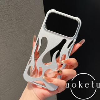 Thích hợp cho vỏ điện thoại iPhone 17 Promxa, ngọn lửa màu cam rỗng tản nhiệt mờ mờ Apple 16 niche 15pro sáng tạo 12 vỏ mềm chống rơi cao cấp 14