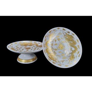 Bộ Đồ Thờ Cúng Sứ Trắng Hoa Văn Rồng Vàng Hàng Chuẩn Cao Cấp