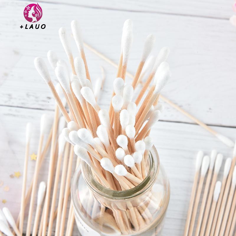 Springevenstar 100 chiếc tăm bông y tế 6 '' tay cầm bằng gỗ dài chắc chắn bông bôi tăm q-tip Springevenstar