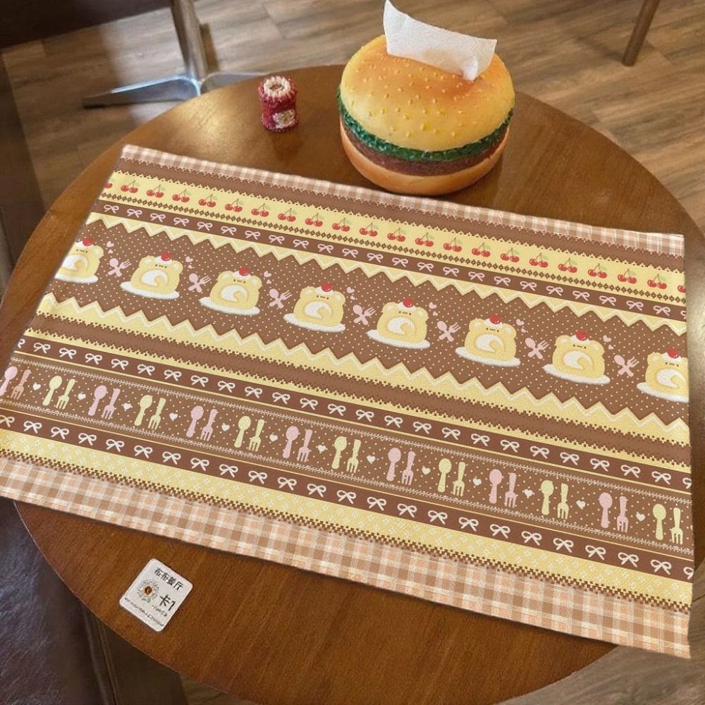 Khăn Trải Bàn Hoạt Hình BAMBOOB, Vải Lanh Chống Trơn Trượt, Dễ Thương, Trang Trí Máy Tính Để Bàn