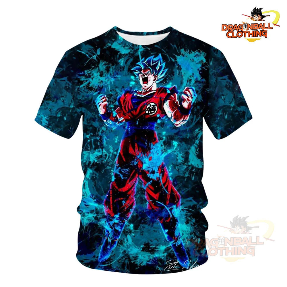 Áo thun 3D Dragon Ball Z Super Saiyan Goku - Phù hợp Nam Nữ Mùa Hè