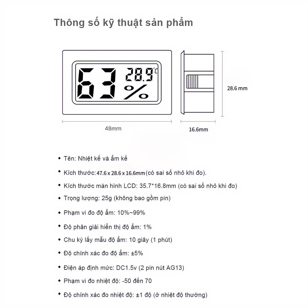 【COD】Máy đo nhiệt độ độ ẩm điện tử mini, nhỏ gọn, tiện lợi mang theo mọi nơi.