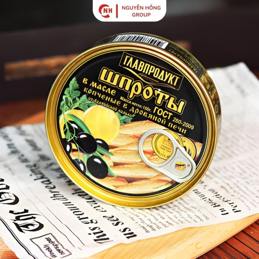 Cá trích baltic ngâm dầu 160g glavproduct nhập khẩu Nga đồ ăn food thức ăn