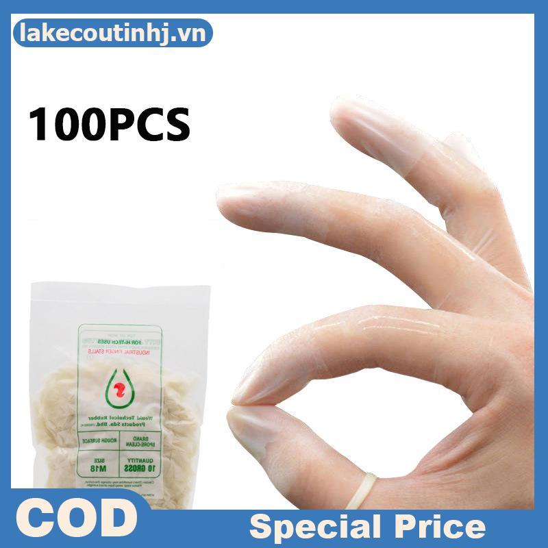 100 Chiếc Bao Ngón Tay Cao Su Dùng Một Lần Chống Trượt Chống Tĩnh Điện, Bảo Vệ Ngón Tay, Hỗ Trợ Móng Tay Nghệ Thuật