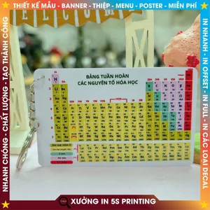 Móc khóa bảng tuần hoàn hóa học- Bảng tuần hoàn các nguyên tố hoá học theo chương trình mới có bán sỉ, móc khóa toán Học