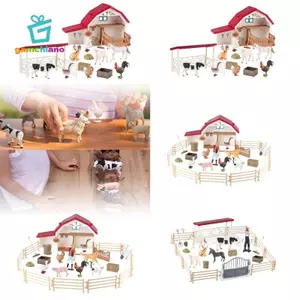 Nhựa Mini Nông Dân Các Bức Tượng Nhỏ Thực Tế Gia Cầm Trang Trại Động Vật Playset Đồ Chơi Thu Nhỏ Cho Nhà Búp Bê Bộ