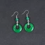 Bông tai chalcedony xanh phong cách dân tộc cổ xưa với thiết kế đơn giản