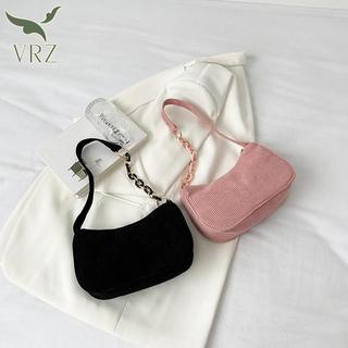 VRZ Thời Trang Vintage Nữ Túi Xách Corduroy Nách Túi Đeo Vai Nữ Màu Trơn Dây Kéo Nữ Túi Xách Ly Hợp HOT