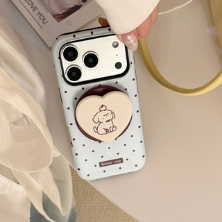 [Sheren] Vỏ điện thoại hình chú chó con chấm bi màu xanh sữa Thích hợp cho i17 16 15 14 13 12 11 pro max Vỏ bảo vệ chống sốc