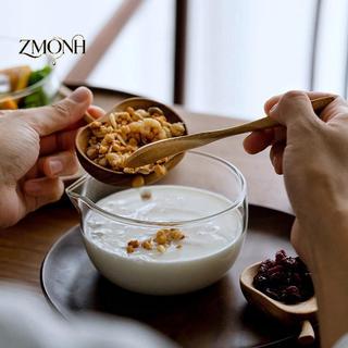 ZMONH 350 / 600ml Bát Trà Trong Suốt Hai Lớp Có Vòi, Chịu Nhiệt, Dùng Lò Vi Sóng, Bát Matcha Nhật Bản, Bát Trộn Salad