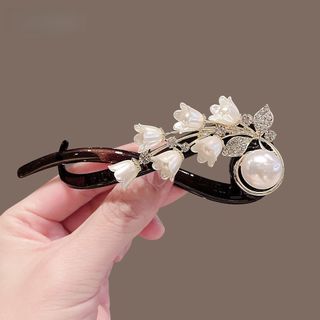 Kẹp tóc xoắn hình chữ u cổ điển họa tiết hoa lily, phù hợp trang điểm tóc hàng ngày