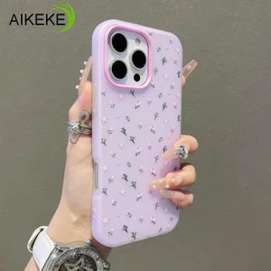 Ốp Điện Thoại Mờ Hoa Tươi Thời Trang Cho iQOO Z10 Lite Z10X Z9 Lite Z9S Z6 U5X U3X U1X Vỏ Màu Kẹo Cặp Đôi Đơn Giản Ốp Lưng 2 in1
