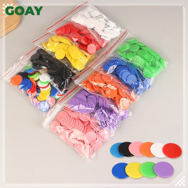 GOAY 100 Cái 25MM Montessori Học Tập Giáo Dục Toán Đồ Chơi Nhựa Poker Chip Bingo Chip Đánh Dấu Token Câu Lạc Bộ Gia Đình Đảng Đếm Đồ Chơi VN