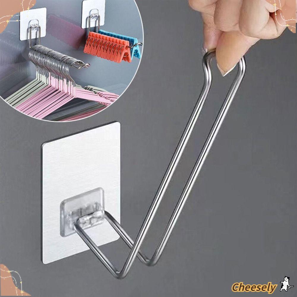 Giá phơi quần áo CHEESELY, Tiết kiệm không gian Móc treo bằng thép không gỉ, Thời trang Không đục lỗ Móc may có thể gập lại